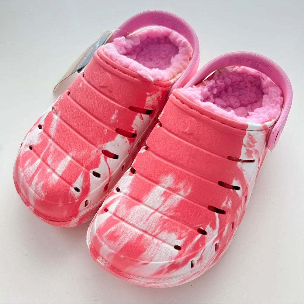 Rugged Shark Toddler Girls Lined Clogs - Pink White, Size 12